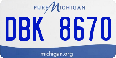 MI license plate DBK8670