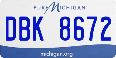 MI license plate DBK8672