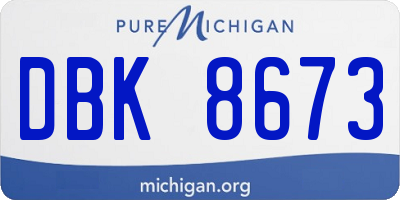 MI license plate DBK8673