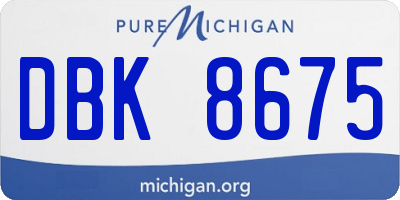 MI license plate DBK8675