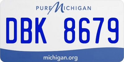 MI license plate DBK8679