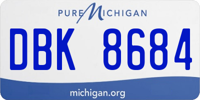 MI license plate DBK8684
