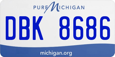 MI license plate DBK8686