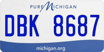 MI license plate DBK8687