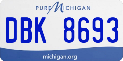 MI license plate DBK8693
