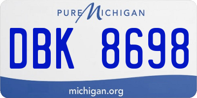 MI license plate DBK8698
