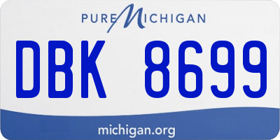 MI license plate DBK8699