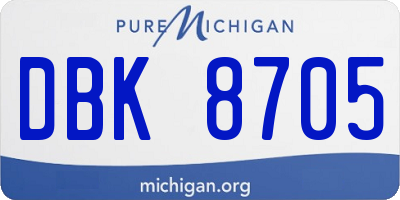 MI license plate DBK8705