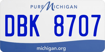 MI license plate DBK8707