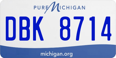 MI license plate DBK8714