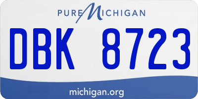 MI license plate DBK8723