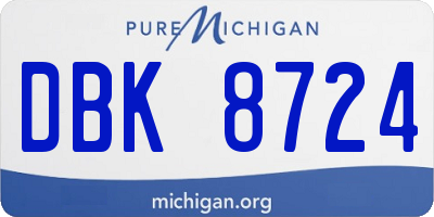 MI license plate DBK8724