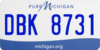 MI license plate DBK8731