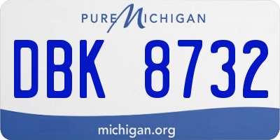 MI license plate DBK8732