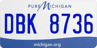 MI license plate DBK8736