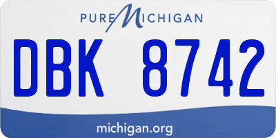 MI license plate DBK8742