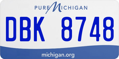 MI license plate DBK8748