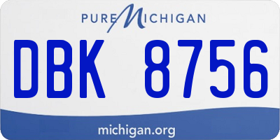 MI license plate DBK8756