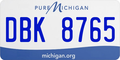 MI license plate DBK8765