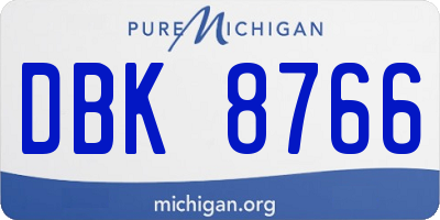 MI license plate DBK8766
