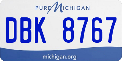 MI license plate DBK8767