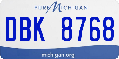 MI license plate DBK8768
