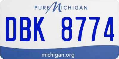 MI license plate DBK8774