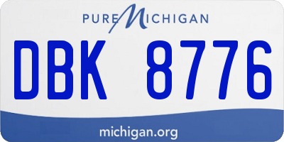 MI license plate DBK8776