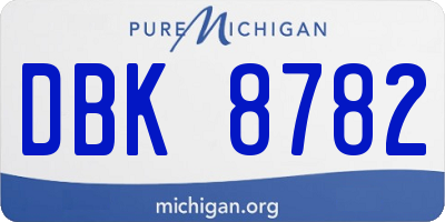 MI license plate DBK8782