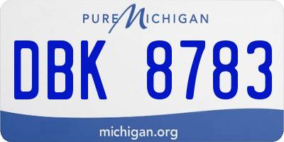 MI license plate DBK8783