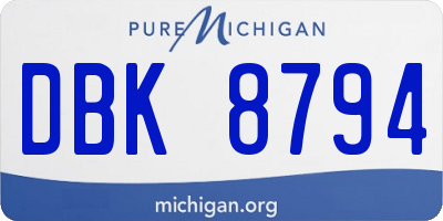 MI license plate DBK8794