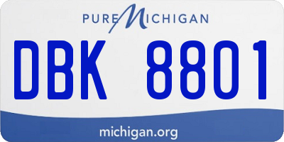 MI license plate DBK8801