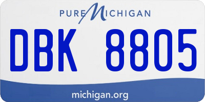 MI license plate DBK8805