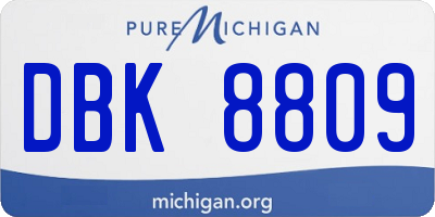 MI license plate DBK8809