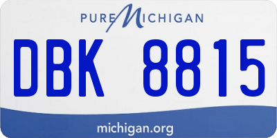 MI license plate DBK8815