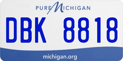 MI license plate DBK8818