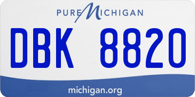 MI license plate DBK8820