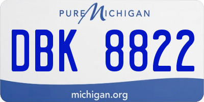 MI license plate DBK8822