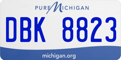 MI license plate DBK8823