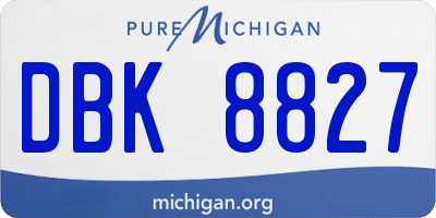 MI license plate DBK8827