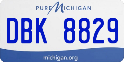 MI license plate DBK8829