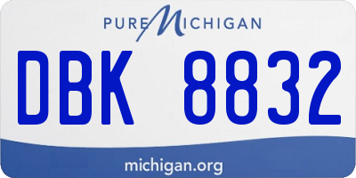 MI license plate DBK8832