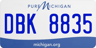 MI license plate DBK8835