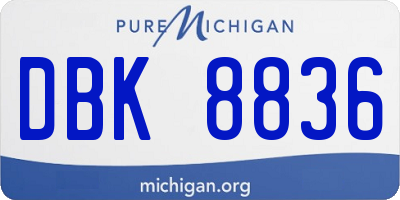 MI license plate DBK8836