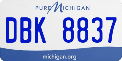 MI license plate DBK8837