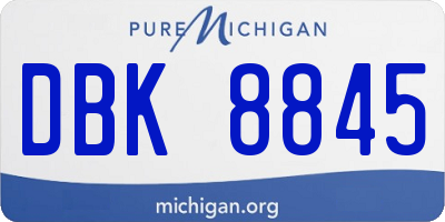 MI license plate DBK8845
