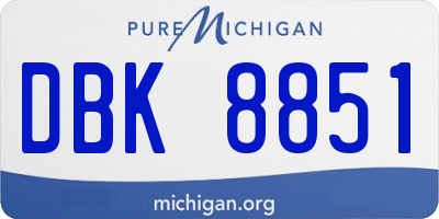 MI license plate DBK8851