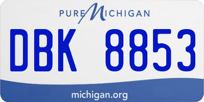 MI license plate DBK8853