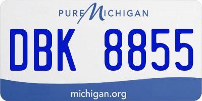 MI license plate DBK8855