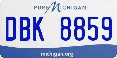 MI license plate DBK8859